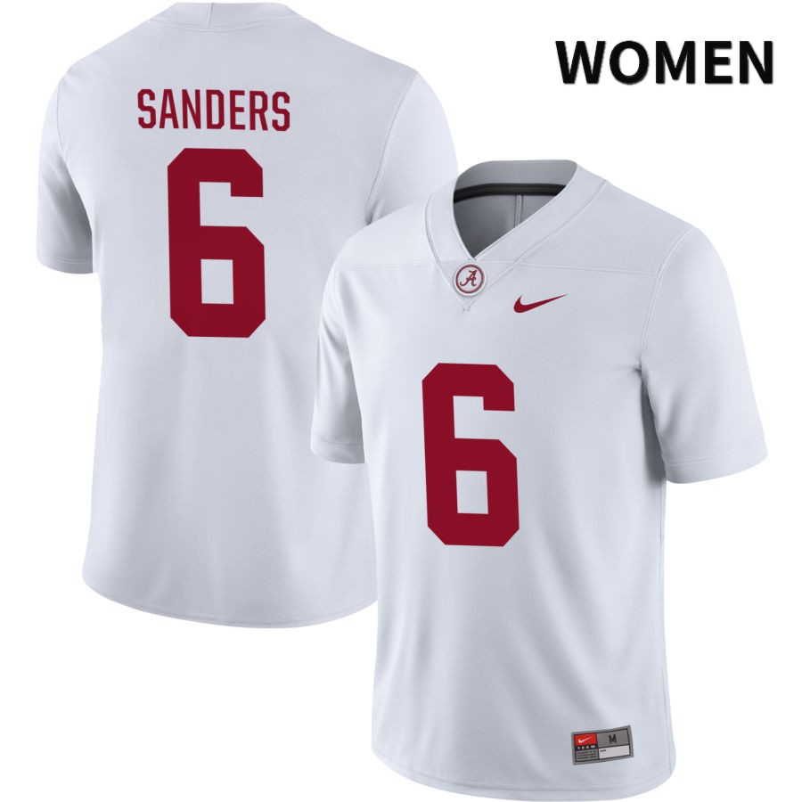 Alabama Crimson Tide Women's Trey Sanders #6 NIL White 2022 NCAA Authentic Stitched College Football Jersey SB16Y25NL